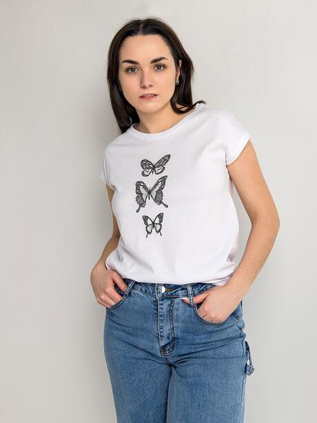 Bawełniana koszulka z motylami