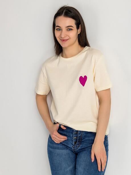 Luźny t-shirt z nadrukiem