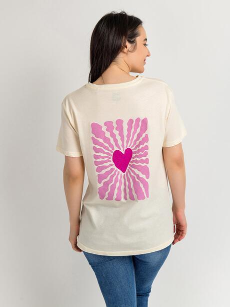 Luźny t-shirt z nadrukiem