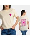 Luźny t-shirt z nadrukiem