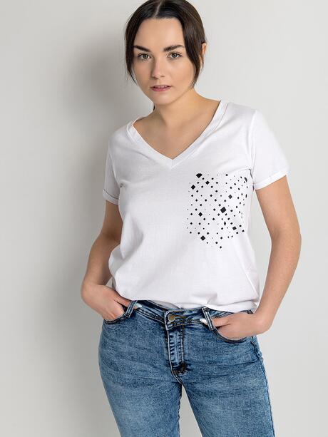 T-shirt z dekoltem V