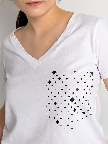 T-shirt z dekoltem V