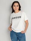 T-shirt z ozdobnym napisem