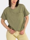 T-shirt khaki z kieszonką