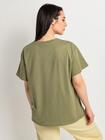 T-shirt khaki z kieszonką