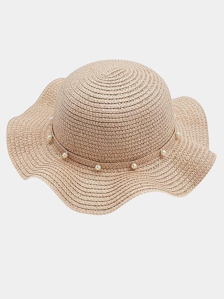 Kapelusz słomkowy z perełkami