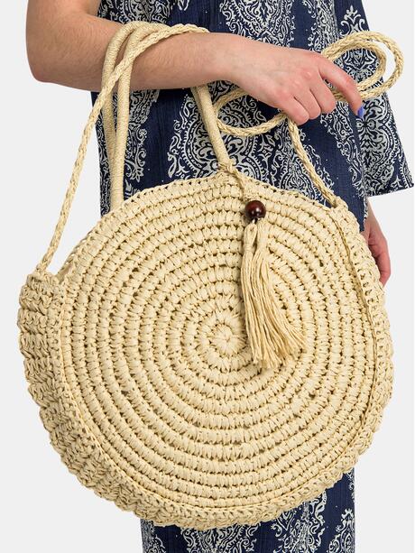 Torba pleciona słomkowa