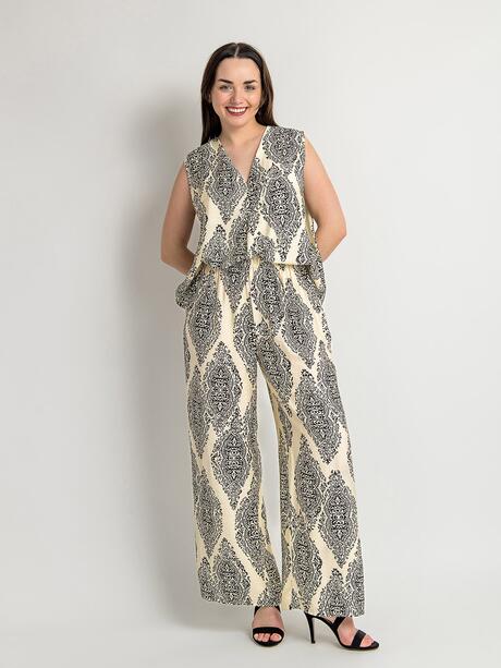 Wiskozowe spodnie z kieszeniami