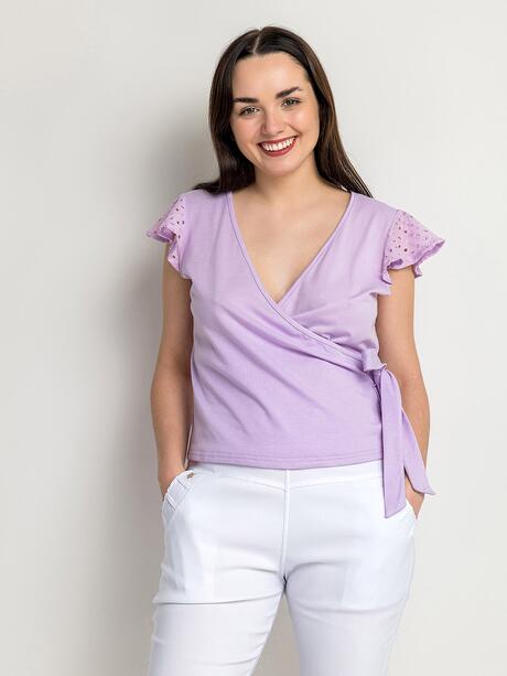 Bluzka z kopertowym dekoltem