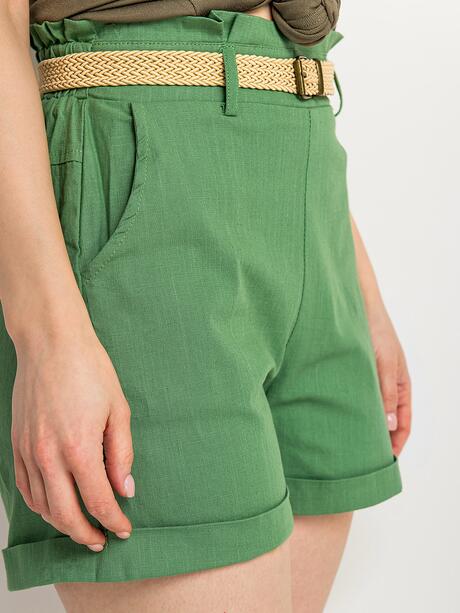 Szorty bawełniane z paskiem