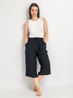 Gładkie spodnie 3/4 plus size