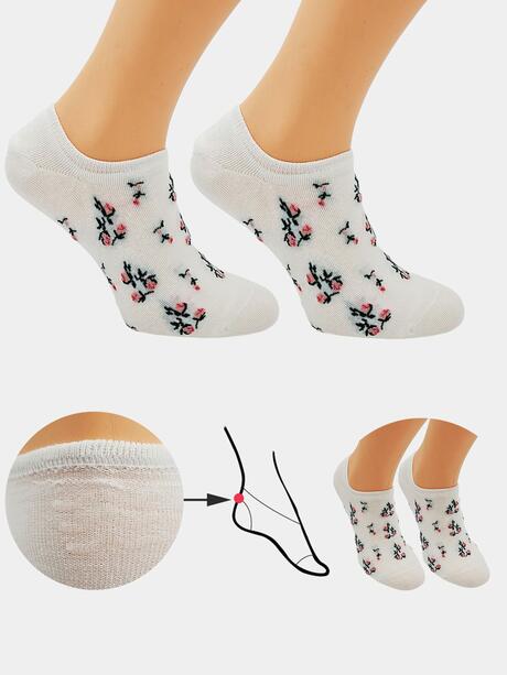 Stopki z kwiatowym wzorem 2-pak 35/38