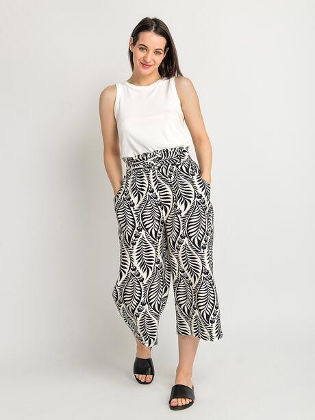 Wzorzyste spodnie z wiskozy