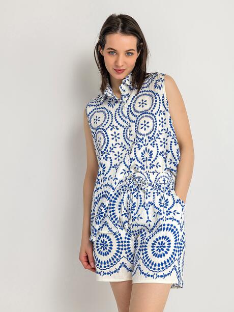 Wiskozowa koszula ze wzorem