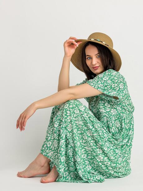【ZELENA】Lace pants ZELENA】Lace pants Floral Techno Lace Pleated Tapered Pants