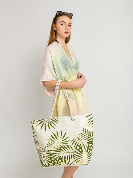 Torba plażowa z motywem roślinnym