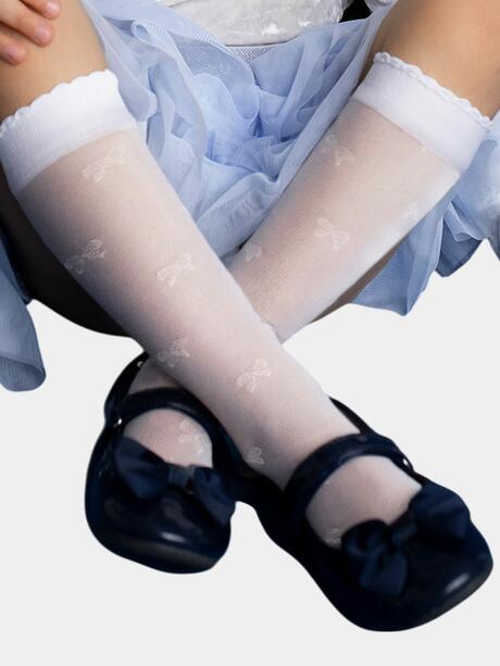 Podkolanówki w kokardki 20 den 2 pary