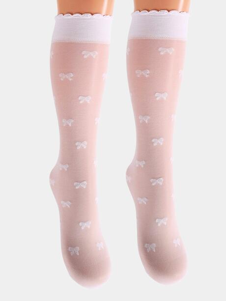 Podkolanówki w kokardki 20 den 2 pary