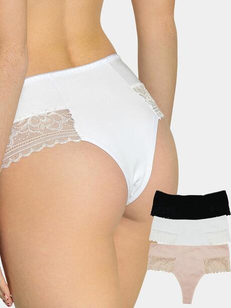 Stringi z koronką 3-pak 2XL