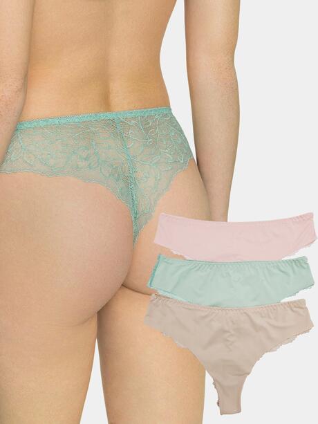 Majtki z koronką 3-pak XL