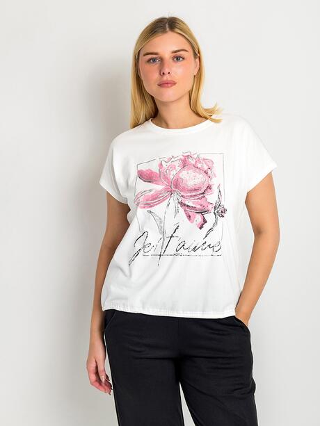 Luźna bluzka z nadrukiem