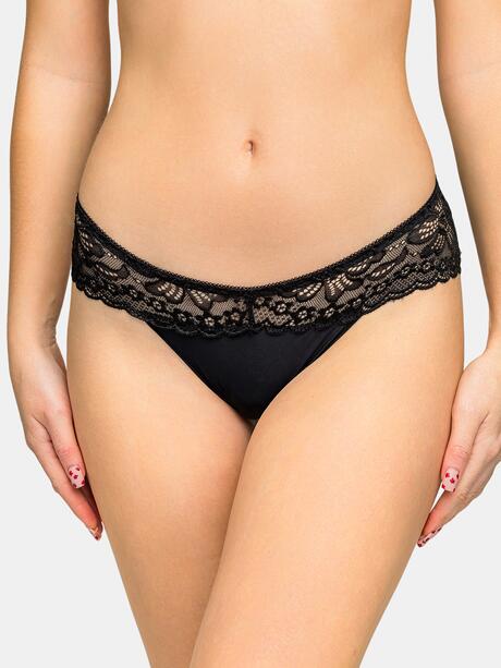 Majtki z koronkowym pasem 3-pak S