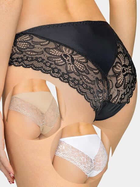 Majtki z koronką 3-pak M