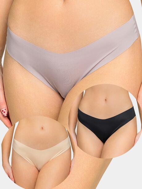 Stringi gładkie 3-pak S