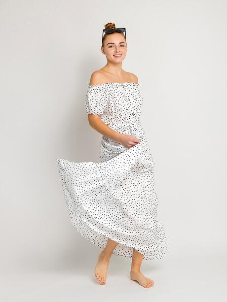 Wiskozowa długa sukienka