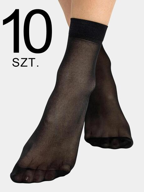 Cienkie skarpetki 10 sztuk czarne