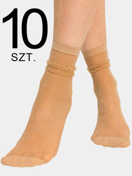 Skarpetki rajstopowe z falbanką 10 sztuk