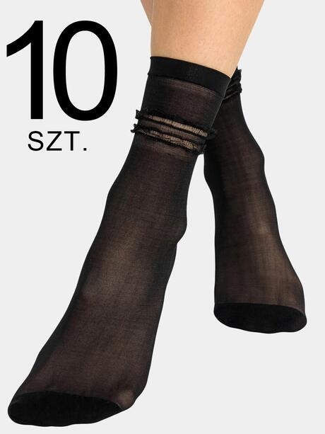 Skarpetki rajstopowe z falbanką 10 sztuk