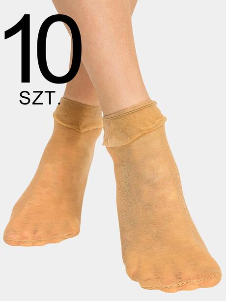 Skarpetki ażurowe z falbanką 10 sztuk