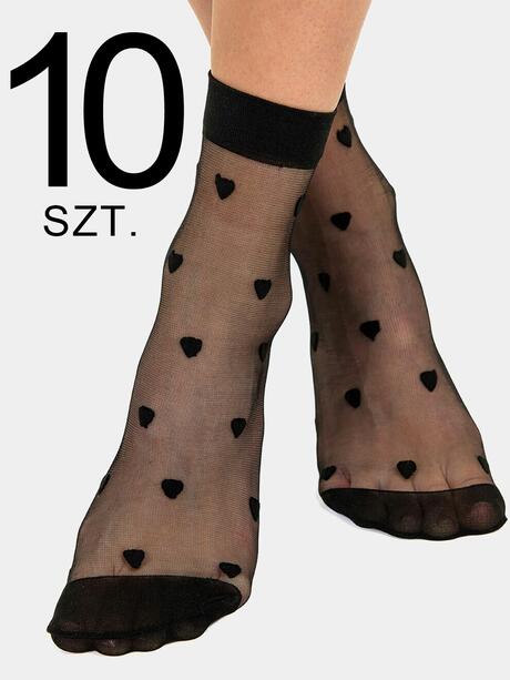 Rajstopowe skarpetki w serduszka 10 sztuk