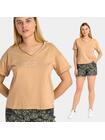 T-shirt z dekoltem w serek