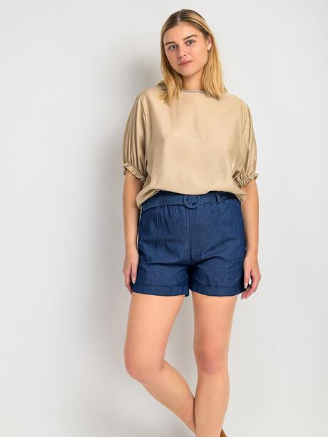 Bawełniane szorty z paskiem