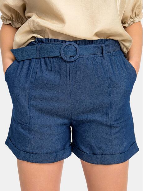 Bawełniane szorty z paskiem