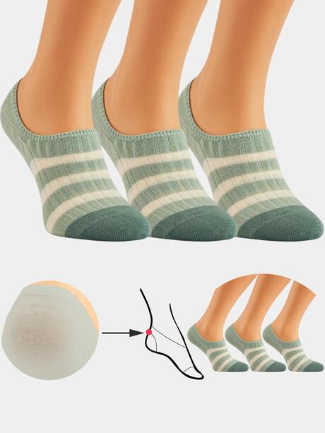 Prążkowane stopki w paski 3-pak 39-41