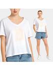 T-shirt z dekoltem w serek