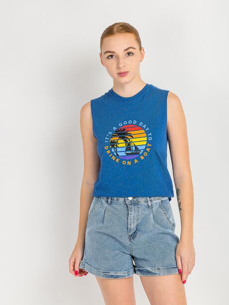 Top bawełniany z nadukiem