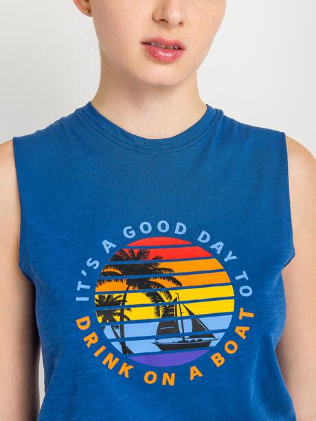 Top bawełniany z nadukiem