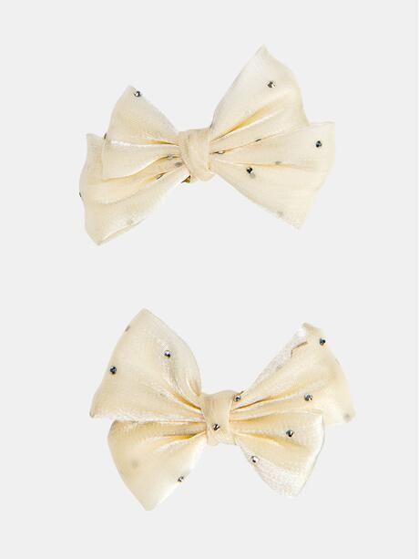 Spinki kokardki z cyrkoniami 2 sztuki