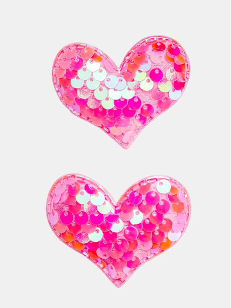 Spinki cekinowe serduszka 2 sztuki
