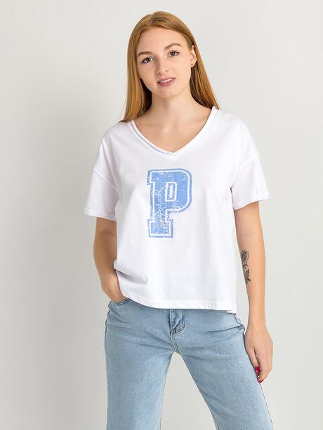 T-shirt bawełniany z nadrukiem