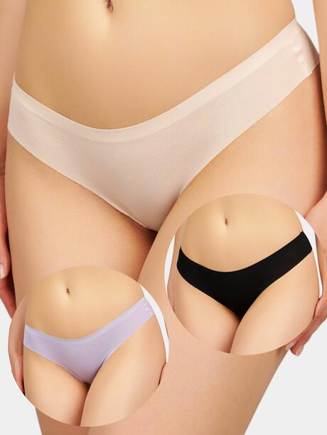 Majtki ze średnim stanem 3-pak L