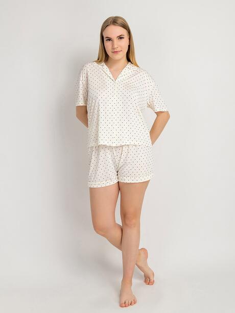 Piżama dwuczęściowa w groszki