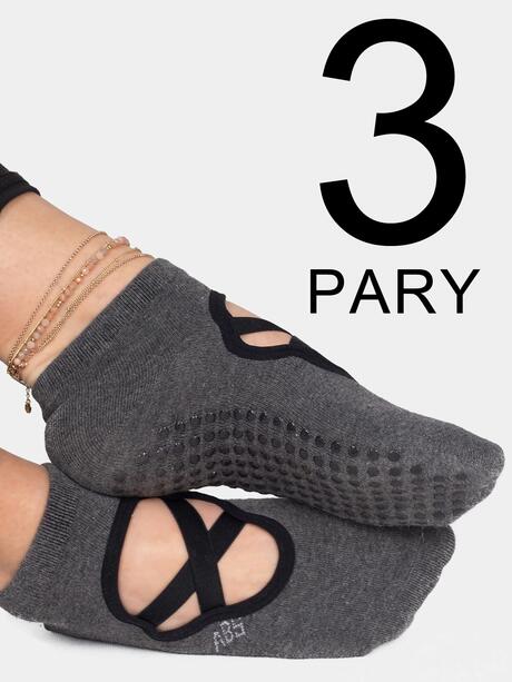Skarpetki do jogi 3-pak szare