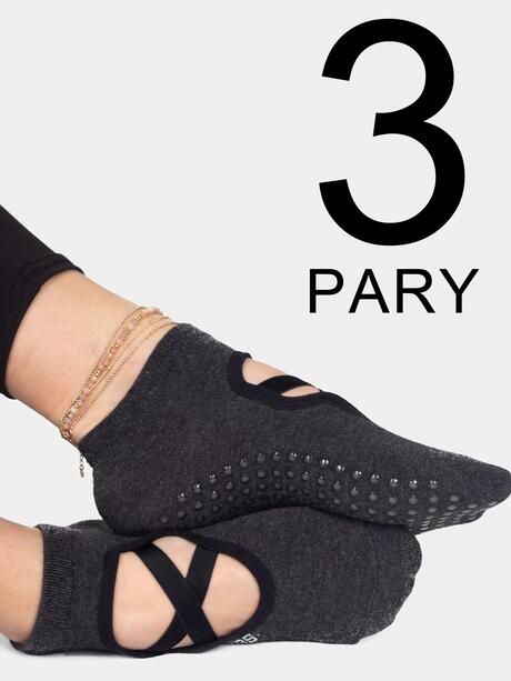 Skarpetki do jogi 3-pak grafitowe