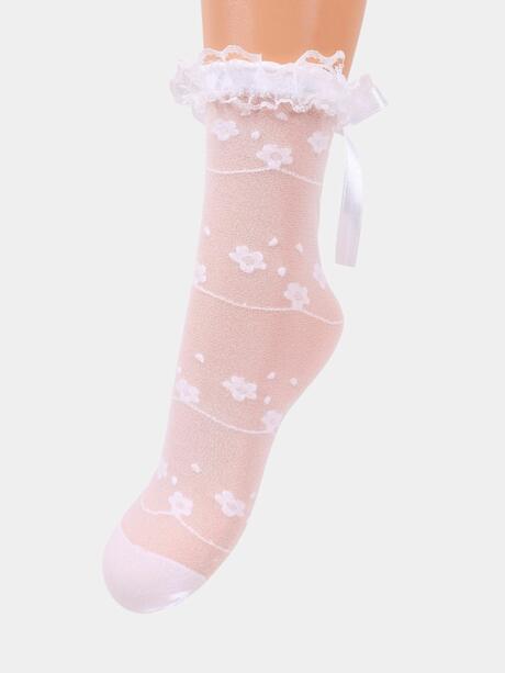 Skarpetki dziewczęce z falbanką