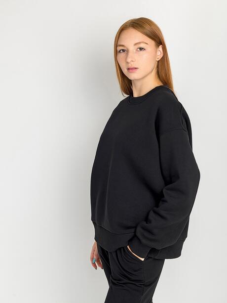 Gładka bluza z bawełną